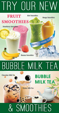try our bubble milk or a smoothie